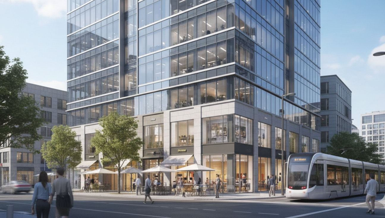 현대적인 도시 경관과 빌딩